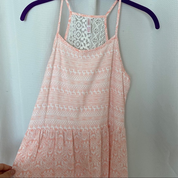 Xhilaration Girls Peach Tribal Print Tier Dress - Picture 2 of 4